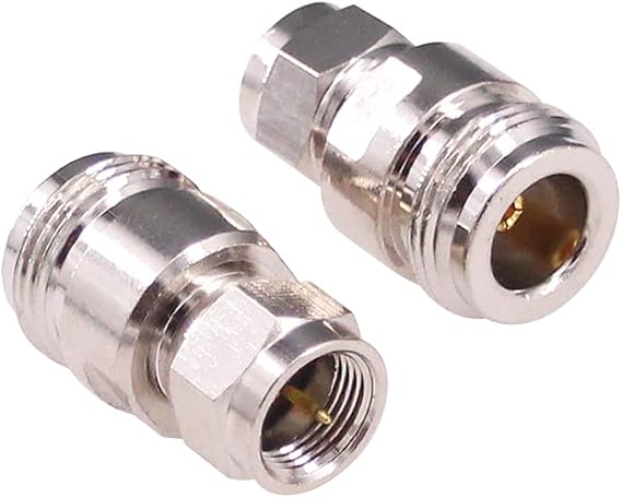 2pcs N to F Coax Adapter F Male to N Female RF Coaxial Connector for Antenna Radio(F111-2)