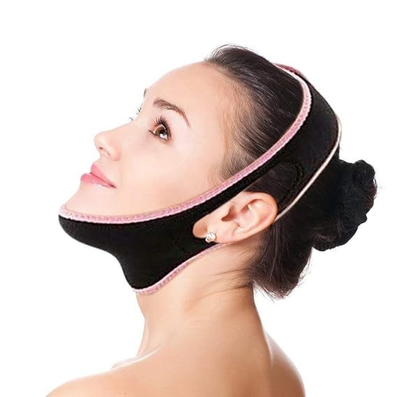 Alayna V Line Lifting Mask Slimming Double Chin Reducer Chin Lifting Belt Sagging Skin Face Lift V Shaped Contour Tightening Strap Reusable Anti-Wrinkle Chin Up Patch