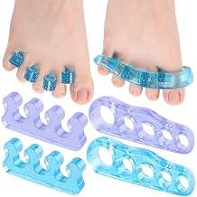 DR JK- ToePal Gel Toe Separator, 4 Pairs, Toe Spacers, Bunion Corrector, Blue & Purple