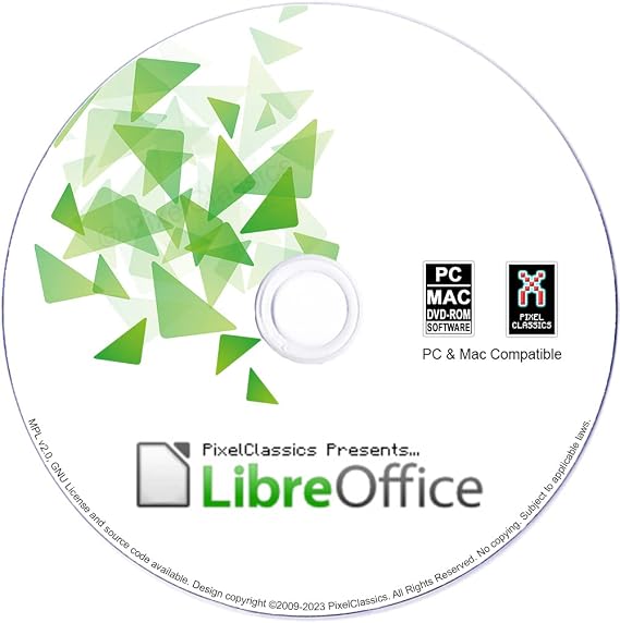 LibreOffice Office Suite 2026 on CD Disc | Compatible with Microsoft Office Word, Excel & PowerPoint for Home Student Business | One Time Purchase, Lifetime License & Free Updates | Windows PC & Mac