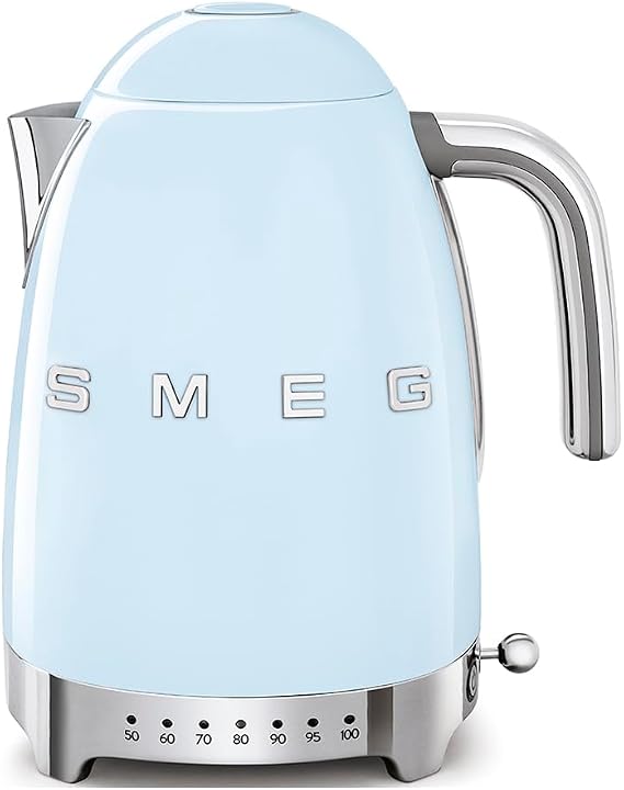 Jug Kettle, LED Display, 7 Temperature Settings, Acoustic Alarm, 3KW, 1.7L, Pastel Blue