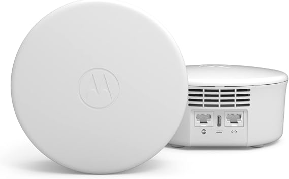 Motorola MH7602 | WiFi 6 Router + Intelligent Mesh System | 2 Units | Easy Setup, Security, Adblocking & Parental Controls with the Secure Motosync app | AX1800 WiFi