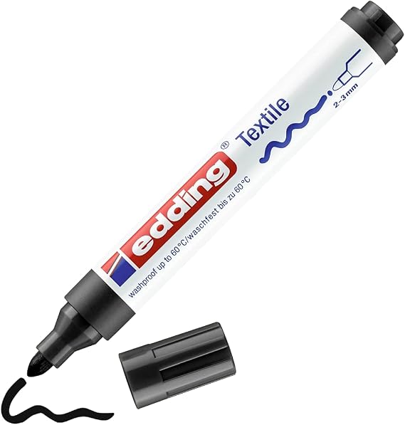 edding 4500 textile pen - black - 1 pen - 2-3 mm round tip