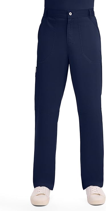 Cherokee Mens Scrub Pants with Cargo Pockets, Two-Way Stretch Modern fit Button Closure with Inside Drawstring Pants - WW140