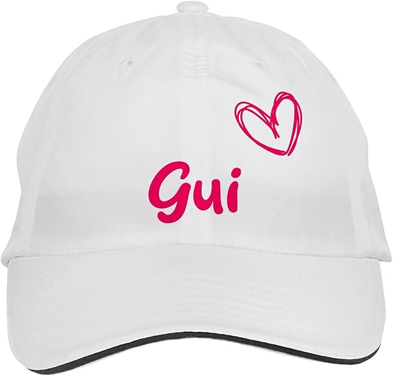 Makoroni - GUI Name Hat Adjustable Cap, DesE11 White