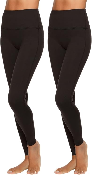 Felina | Velvety Super Soft High-Waisted Legging 2-Pack | Yoga Pants | Workout Clothes for Women Black