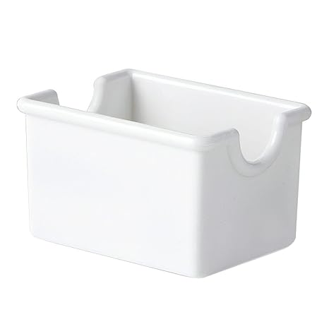 G.E.T. SC-66-W Melamine Sugar Caddy Holder for Sweetener Packets, 20 Packet, 3.5" x 2.5", White (Set of 12) | Dishwasher safe, Shatterproof, Holds 20 packets, Great for Sugar Packets, Coffee Stations and Table Service