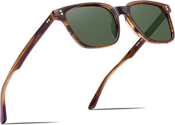 CARFIA Retro Square Mens Sunglasses Polarised Eyewear 100% UV Protection