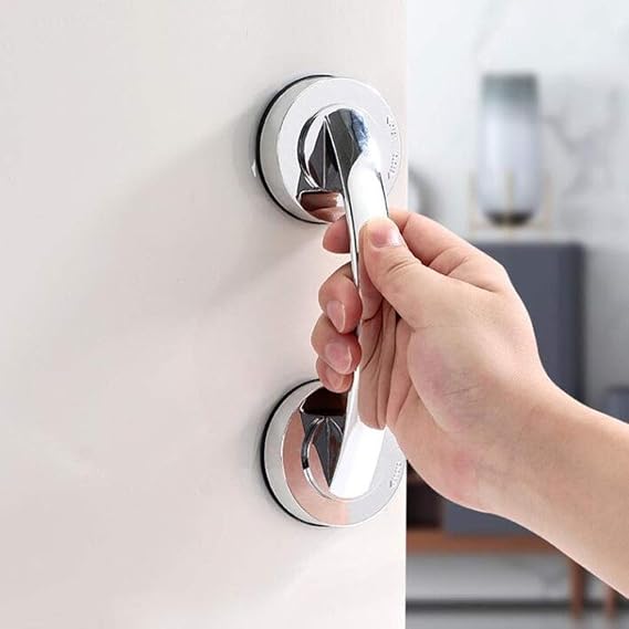(Silver)Glass door and window sliding door without hole suction cup handle