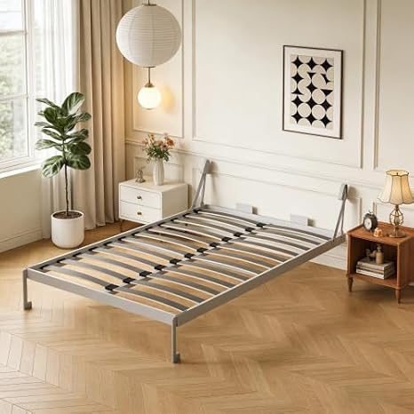 Queen Vertical Murphy Wall Bed Hardware Kit, Grey Metal DIY Cabinet Folding Bed Frame, Space Saving for Small Spaces