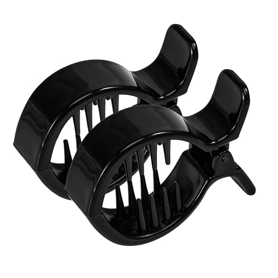 Mobestech Fish Tail Hair Clip Round Inner Toothed Ponytail Holder Hair Claw Clip for Women Strong Tension Updo Accessory 2.36 X 1.77 X 0.66 in 2 pack
