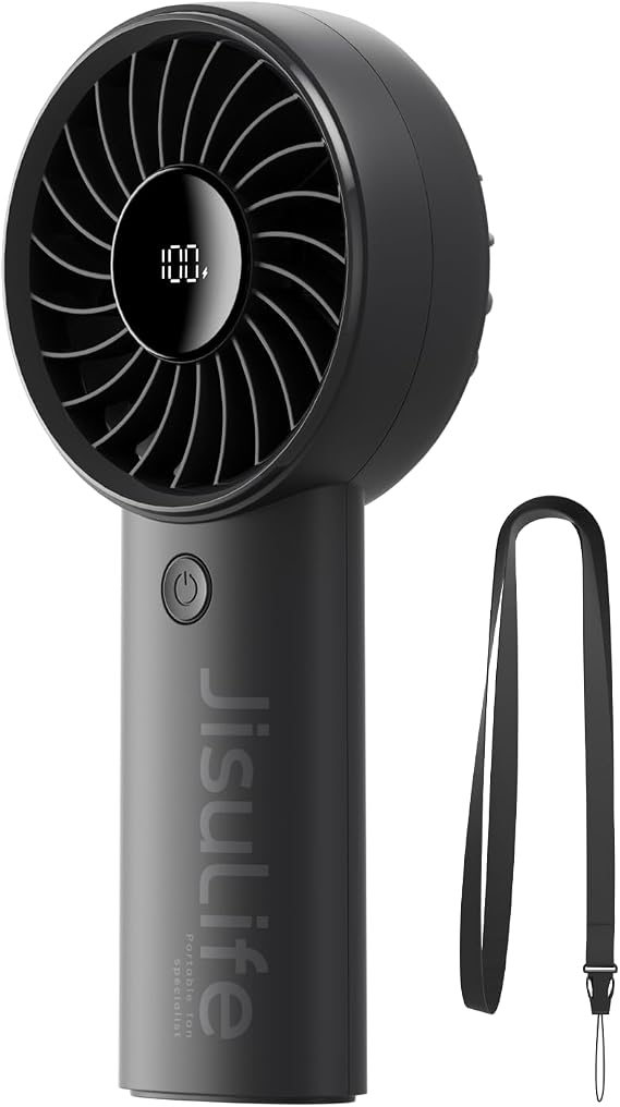 JISULIFE Handheld Portable Fan, 3600mAh Stronger and Longer-Lasting Battery