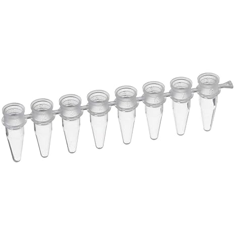 BrandTech 781320 Clear PCR 8 Tube Strip, 0.2ml Capacity (Pack of 125)