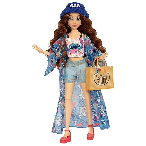 Disney ily 4EVER Dolls Disney 100 - Stitch 11.5 Tall with 13 Points of Articulation, Two Complete Mix-and-Match Outfits and Glittery Mickey Ring for You!