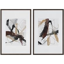 Uttermost Burgundy Interjection Set of 2 Abstract Prints 41440