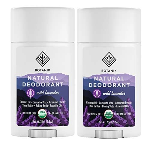 Botanik Natural Deodorant- Organic & Aluminum Free Deodorant for Women- Wild Lavender - 2.5oz Stick 2 Pack