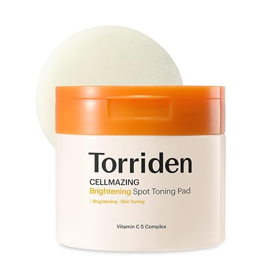Torriden CELLMAZING Vita C Toning Pad (70 Pads) | Daily Exfoliating & Radiance Pads for Smooth, Even-Looking Skin |5D Vitamin C, Niacinamide, Glutathione Liposome, PHA | Korean Skincare