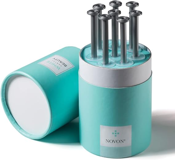 White Dental Beauty Teeth Whitening Kit; 8 Syringes of 1.2 ml Tooth Whitening System Powered by NOVON Technology. Includes Kit, Boil and Bite Whitening Trays, and Case (16% Carbamide Peroxide)
