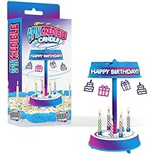 BEST PARTY EVER! Spincredible Candle, Singing Candle-Powered Spinning Cake Topper, Reusable Birthday Candle, Fits Any Size Cake, Great for Birthdays, 1 Count
