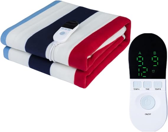 Electric Under Blanket Soft and Comfortable Heated Sheet with 9 Heat Settings, Machine Washable, Overheat Protection,180x200cm