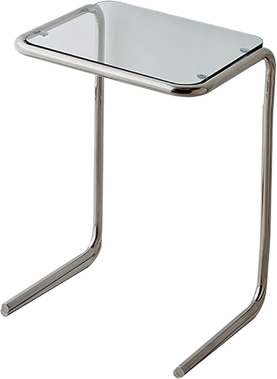 Wrought Iron Coffee Table, Medieval Tempered Glass, for Home Living Room Side Table/Bedroom(A,52X40X65CM)