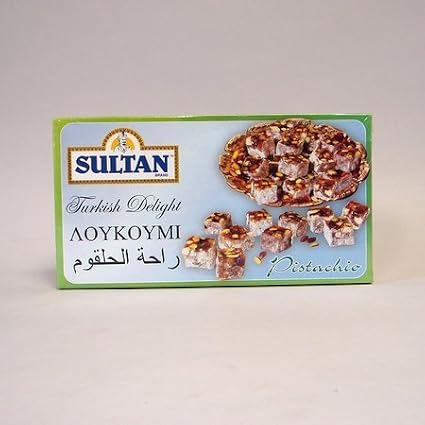 Sultan Turkish Delight (Loukoumi) Pistachio 1 lbs box