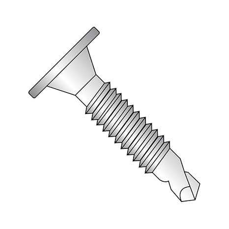 Small Parts 1024KWAFM410 410 Stainless Steel Self-Drilling Screw, Plain Finish, Wafer Head, Phillips Drive, #3 Drill Point, #10-24 Thread Size, 1-1/2" Length (Pack of 25)