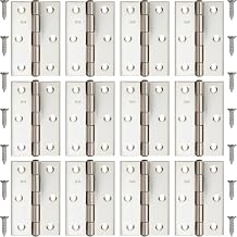 3 Inch Door Hinge 12 Pcs Stainless Steel Butt Hinges for Cabinets Windows Wooden Box, Interior and Outdoor Folding Hinge with Screws, Silver