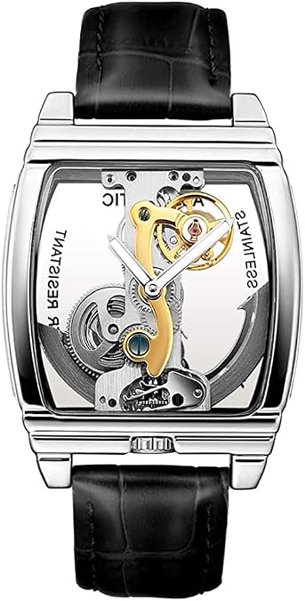 BESTKANG Fashion Transparent Automatic Watches Mens Skeleton Self Winding Steampunk Leather Strap Luxury Business
