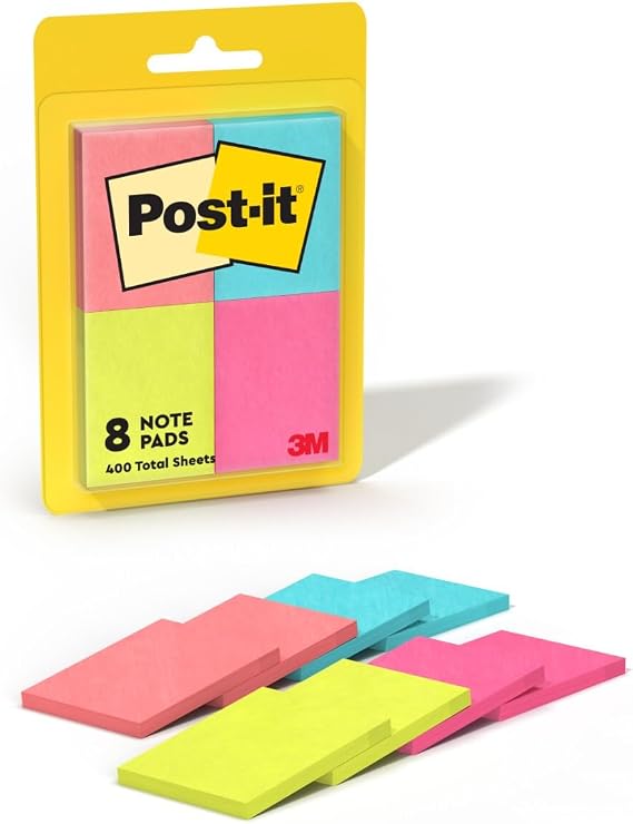 Post-it Notes, 1.38 x 1.88 in, Poptimistic Collection, 8 Pads