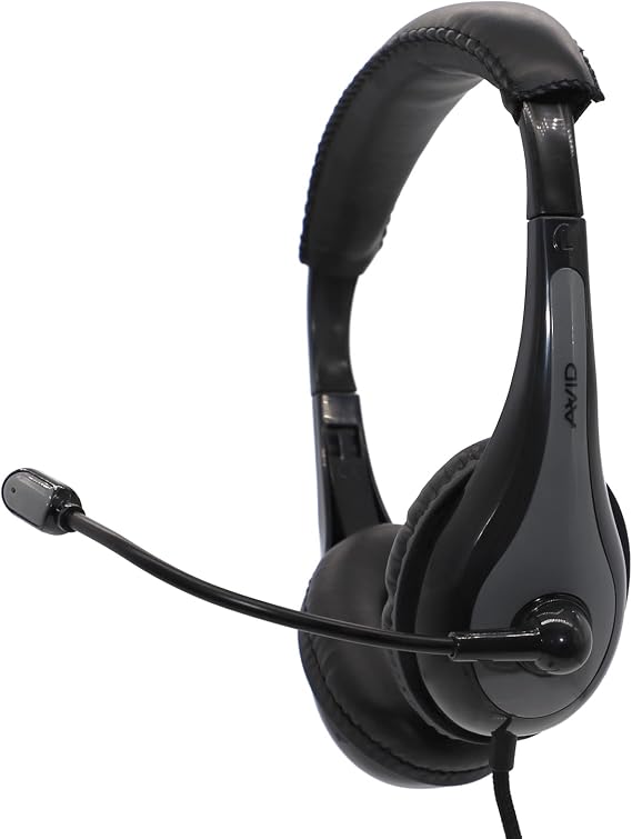 Avid Products Education Headphones with Microphone - Stereo - Black, Gray - USB - Wired - Over-The-Head - Binaural - Circumaural - Noise Cancelling Microphone/AE-39