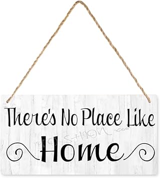 Decor for Home There's No Place Like Home Sign Home Wood Sign Rustic Wooden Sign Farmhouse Home Shelf Decor (6X12 Inch)