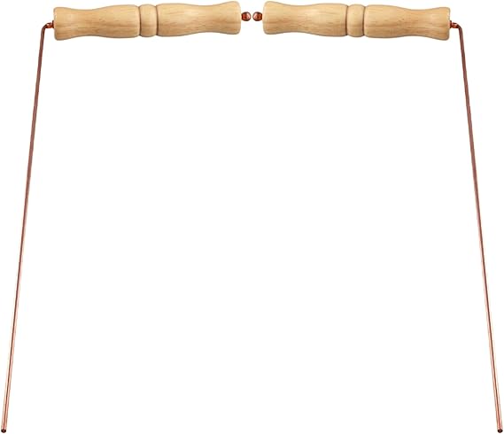 Copper Dowsing Rods Kit for Divination Tool - Natural Wooden Handles Divining Rods