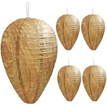 DECYOOL Mini Size Paper Wasp Nest Decoy Hanging Fake Wasp Nest for Wasps Hornets Yellow Jackets 4