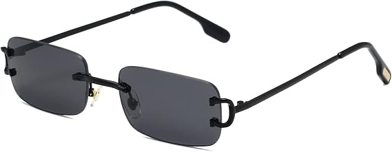 Rimless Rectangle Sunglasses for Women Men Retro Frameless Glasses | Vintage,90s,Trendy