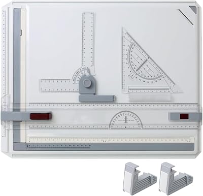 Japard A3 Drafting Board Portable Drawing Board Metric Multi-Function Portable Table with Ruler, Angle Adjustable Measuring System Art Christmas Gift