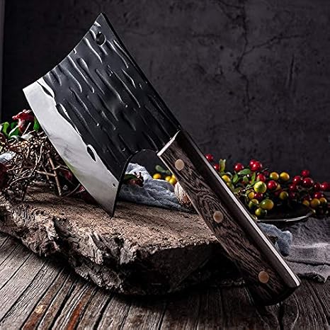 Cleaver Knife,Meat Cleaver Stainless Steel Kitchen Chopping Knife Handmade Fishing Chef's Knife Sharp Meat Cleaver Outdoor Cooking Cutter Butcher Tools