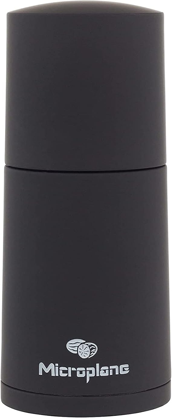 Microplane Manual Spice Mill - Cinnamon Grinder and Nutmeg Grater (Black)
