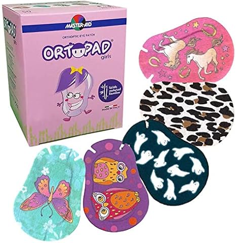 Ortopad Bamboo Girls Eye Patches, 50/bx, Butterfly Pk, Med Size 2-4 yr