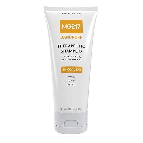 MG217 Dandruff 3% Coal Tar Dandruff Shampoo, Controls Flaking & Relieves Itchy Scalp - 8 oz Tube