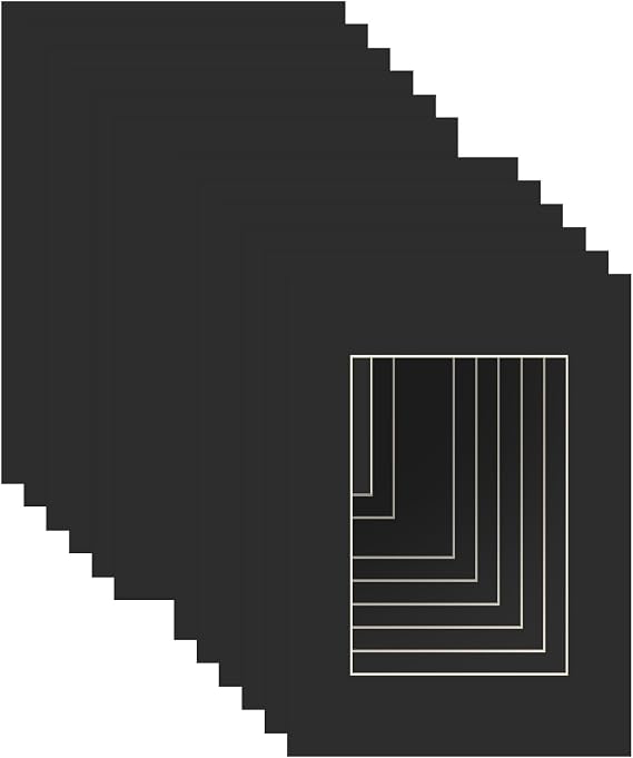 ZBEIVAN 5x7 Black Picture Mats with Core Bevel Cut Frame Mattes for 3.5x5 Pictures - Pack of 12