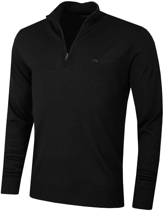 J.Lindeberg Men's Merino Blend Turtleneck 1/2 Zip Golf Sweater