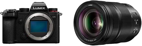 Panasonic LUMIX S5 Full Frame Mirrorless Camera (DC-S5BODY) and LUMIX S 24-105mm F4 Lens (S-R24105)