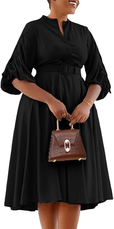Women's Satin Mock Neck Ruffle Hem A Line Flounce Long Sleeve Mini Short Dress,Sundress,Slim Dress