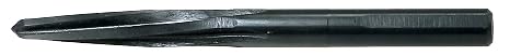 Drillco 4275 Series High-Speed Steel Construction Reamer, Spiral Flute, Round with Flats Shank, Black Oxide Finish, 11/16" Size, 6-3/8" Length
