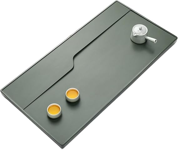 CHICKEN Tea Set Tea Tray Tian Luo Green Natural Stone Tea Tray Whole Chinese Original Stone Modern Simple Household Tea Set Tea Room Tray(60 * 30 * 3cm)