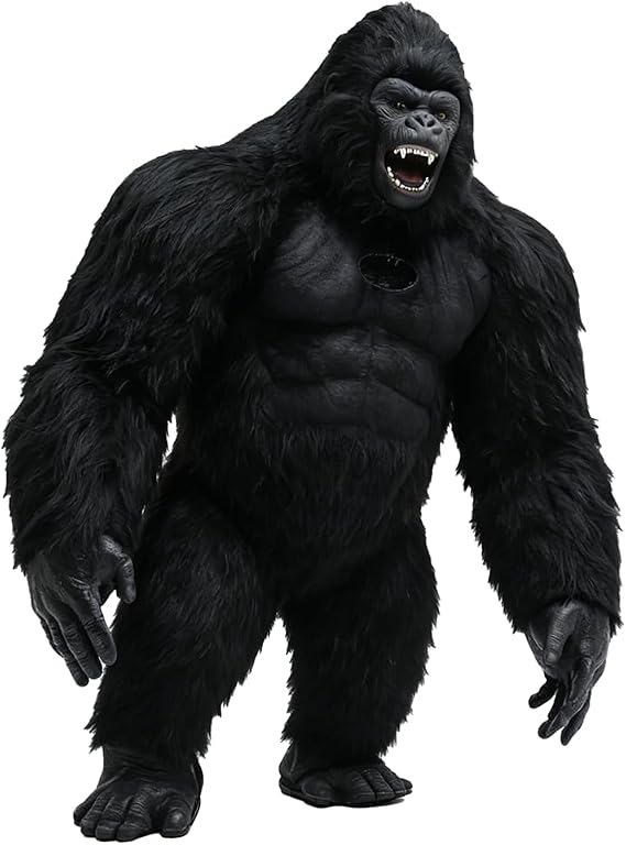 MXoSUM Deluxe Giant Gorilla Costume for Adult Funny Inflatable Plush Gorilla Costume Blow up Mascot Suit Party Halloween