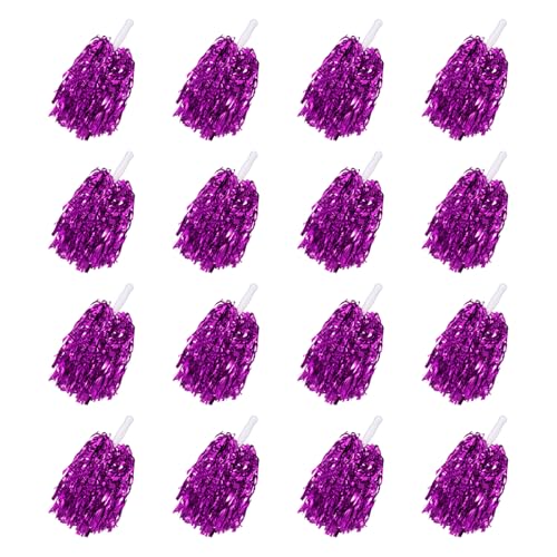 PATIKIL Metallic Cheerleading Pom Poms, Cheer Pom Pom with Baton Handle Cheering Squads Pompoms for Game Sports Dance Party Team Spirit