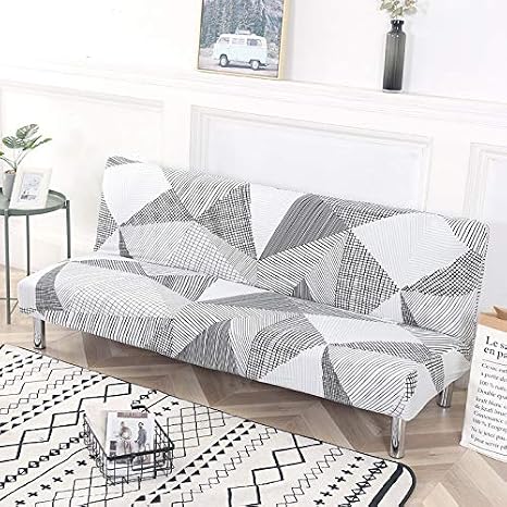 Beacon Pet Stretch Sofa Slipcover Printed Futon Cover Fitted Furniture Protector Elastic Polyester Spandex Washable Armless Sofa Cover Folding Couch Shield Sofa Cover Machine Washable (Printed-019)