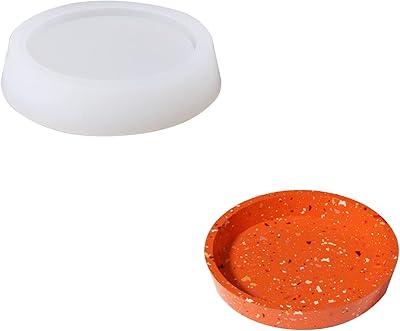 BOOWAN NICOLE Saucer Coaster Silicone Mold,Cement Soap Dish Mold,Concrete Soap Holder Mould for Shower